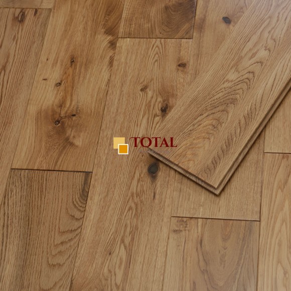 Selected Solid Oak Lacquered Wood Flooring Side View